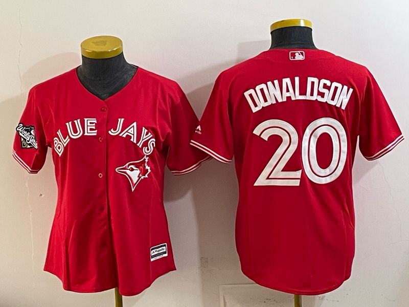 Women 2025 Nike Toronto Blue Jays #20 Donaldson red Game MLB Jersey 03